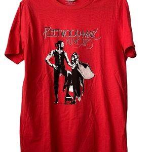Fleetwoodmac Rumors Red Graphic Medium Short Sleeves Casual Summer BNWT